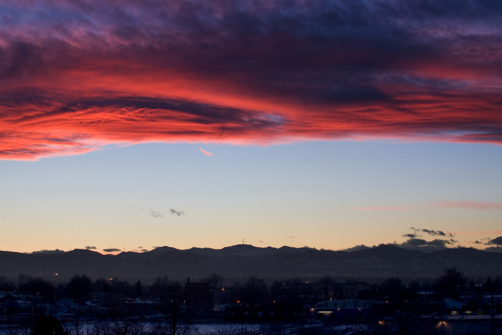 Mount Evans sunset - January 15, 2011