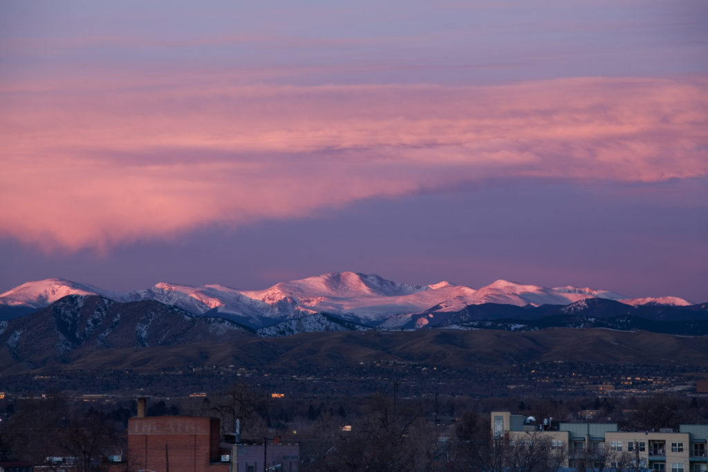 Mount Evans sunrise - January 25, 2011
