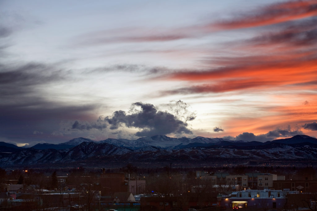 Mount Evans sunset - February 16, 2011