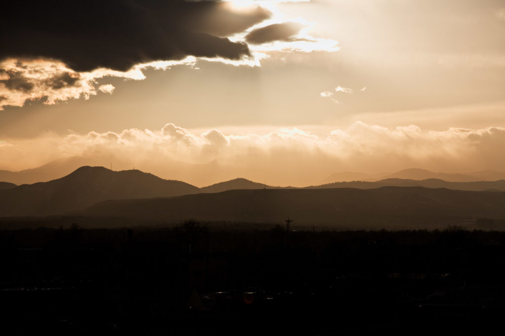 Mount Evans sunset - February 27, 2011