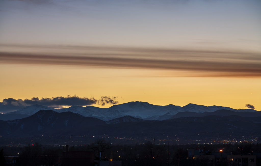 Mount Evans sunset - March 9, 2011