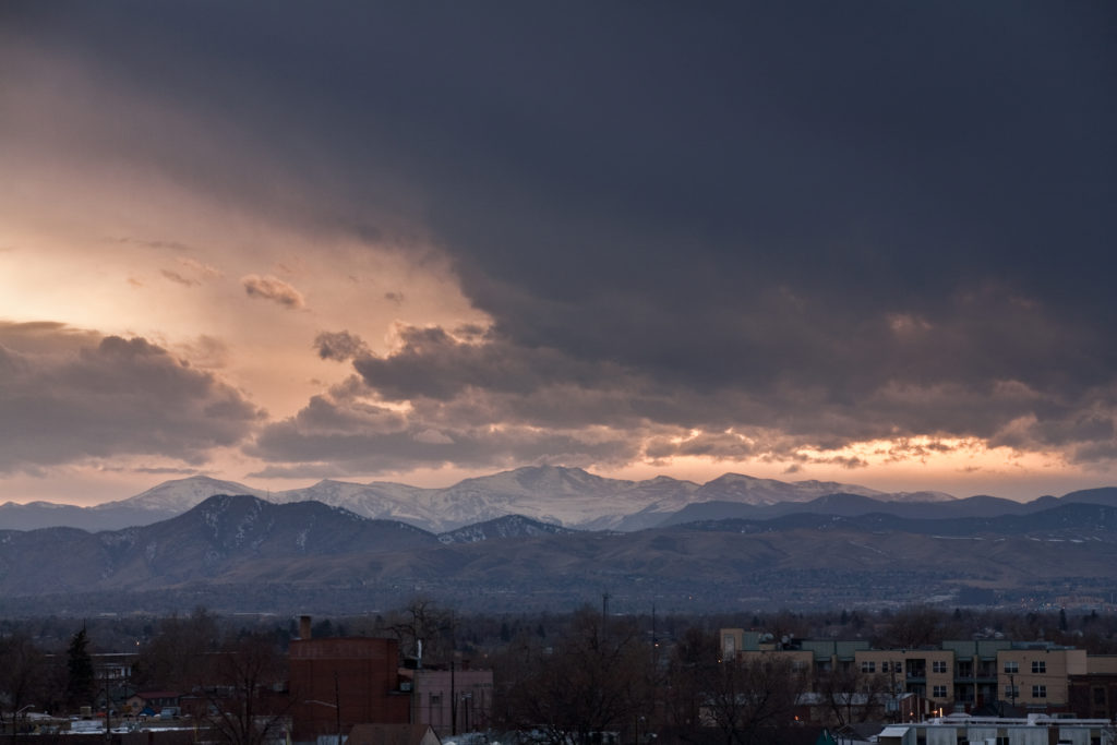 Mount Evans sunset - March 12, 2011