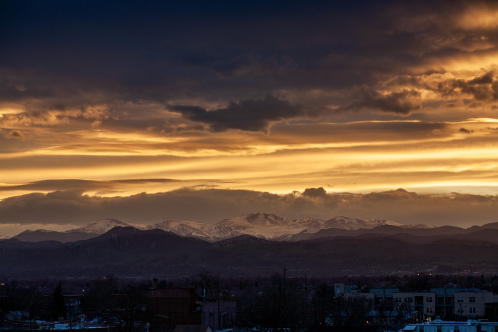 Mount Evans sunset - March 14, 2011