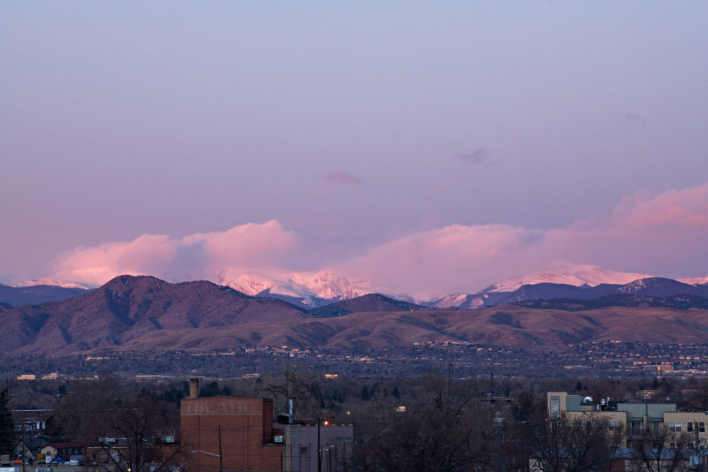 Mount Evans sunrise - March 22, 2011