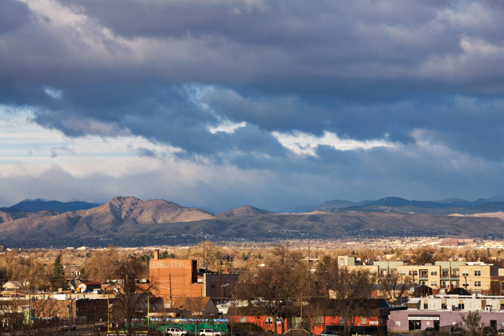 Clouds move along the Front Range, in front of Mount Evans - March 31, 2011