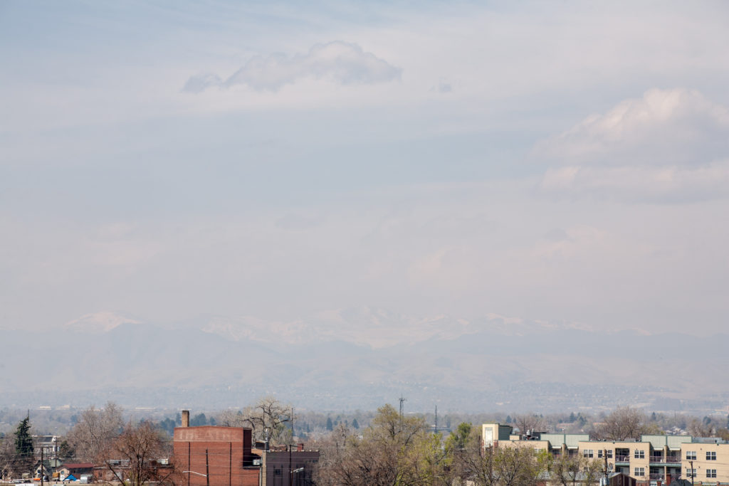 Hazy skies and Mount Evans - April 9, 2011