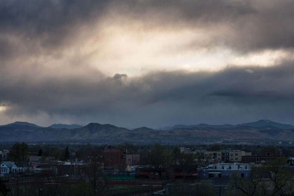 Mount Evans sunset storm - April 9, 2011