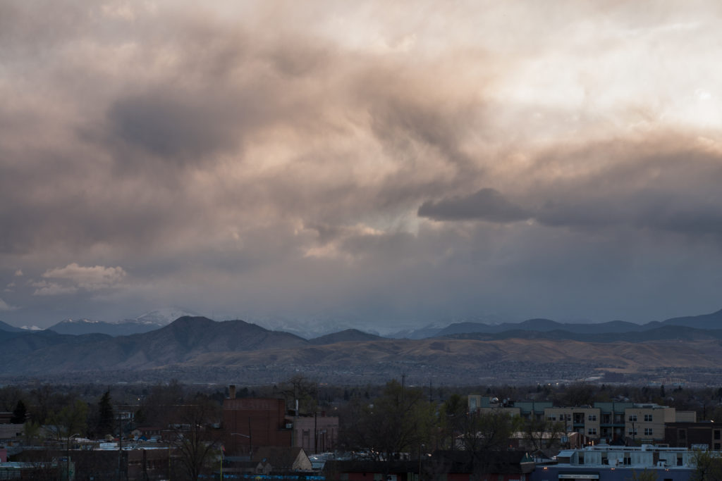 Mount Evans sunset storm - April 9, 2011