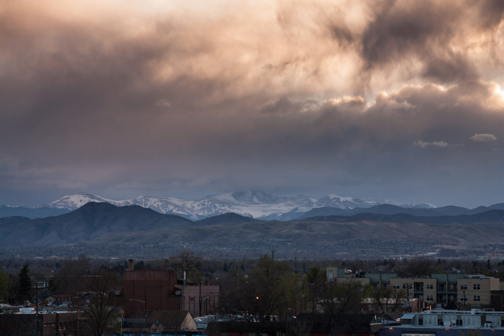 Mount Evans sunset storm - April 9, 2011