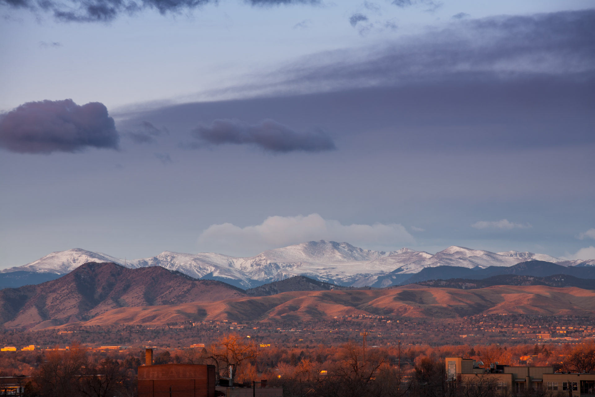 Mount Evans sunrise - December 1, 2010