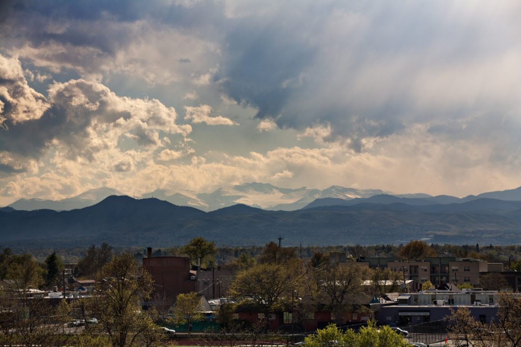 Mount Evans and clouds at sunset - May 4, 2011