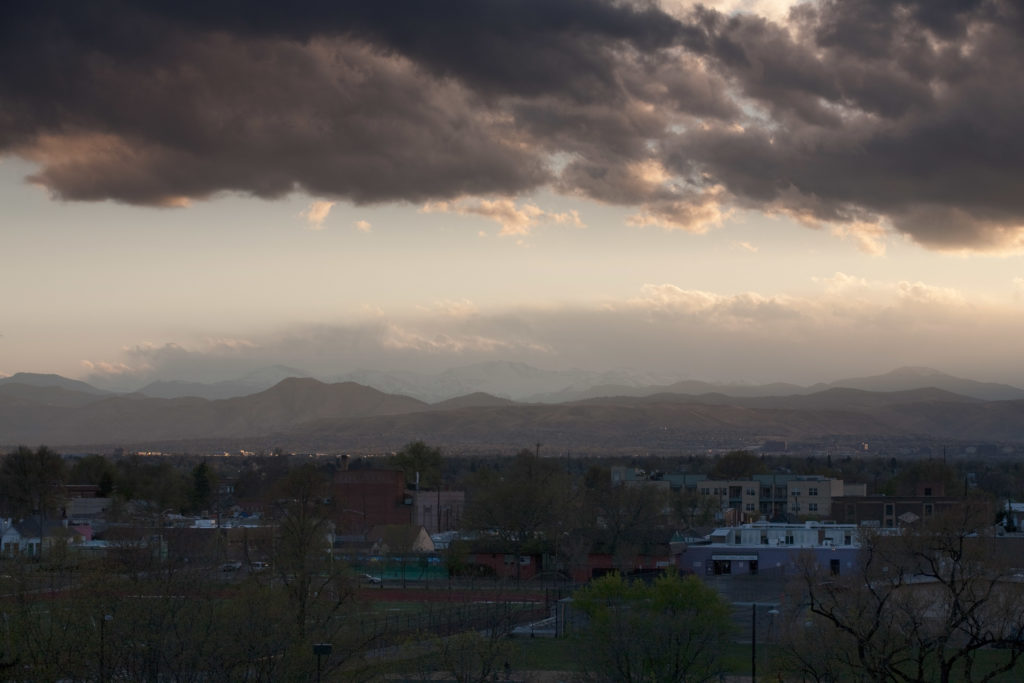 Mount Evans and clouds at sunset - May 4, 2011