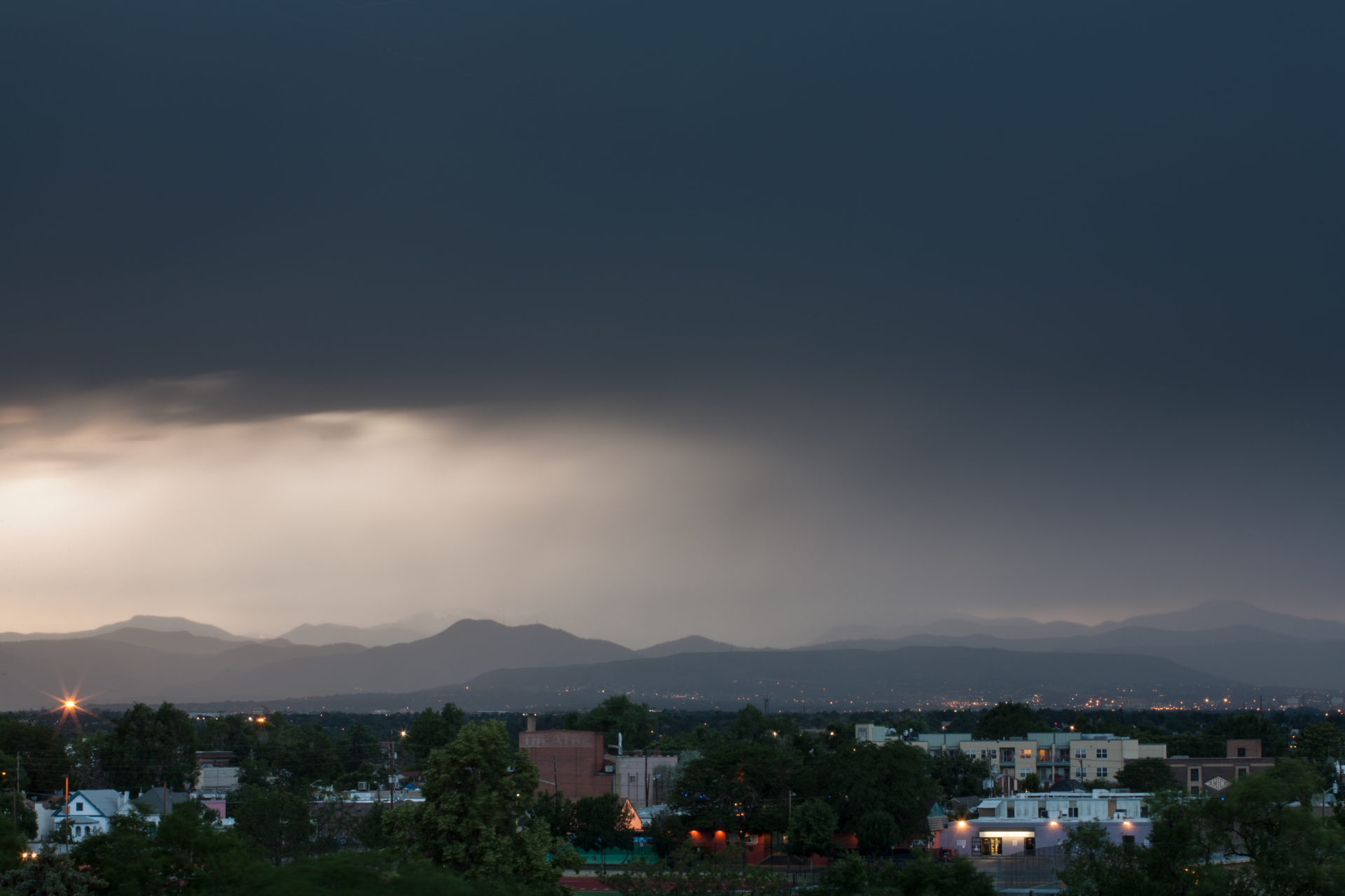 Mount Evans obscured at sunset - June 30, 2011