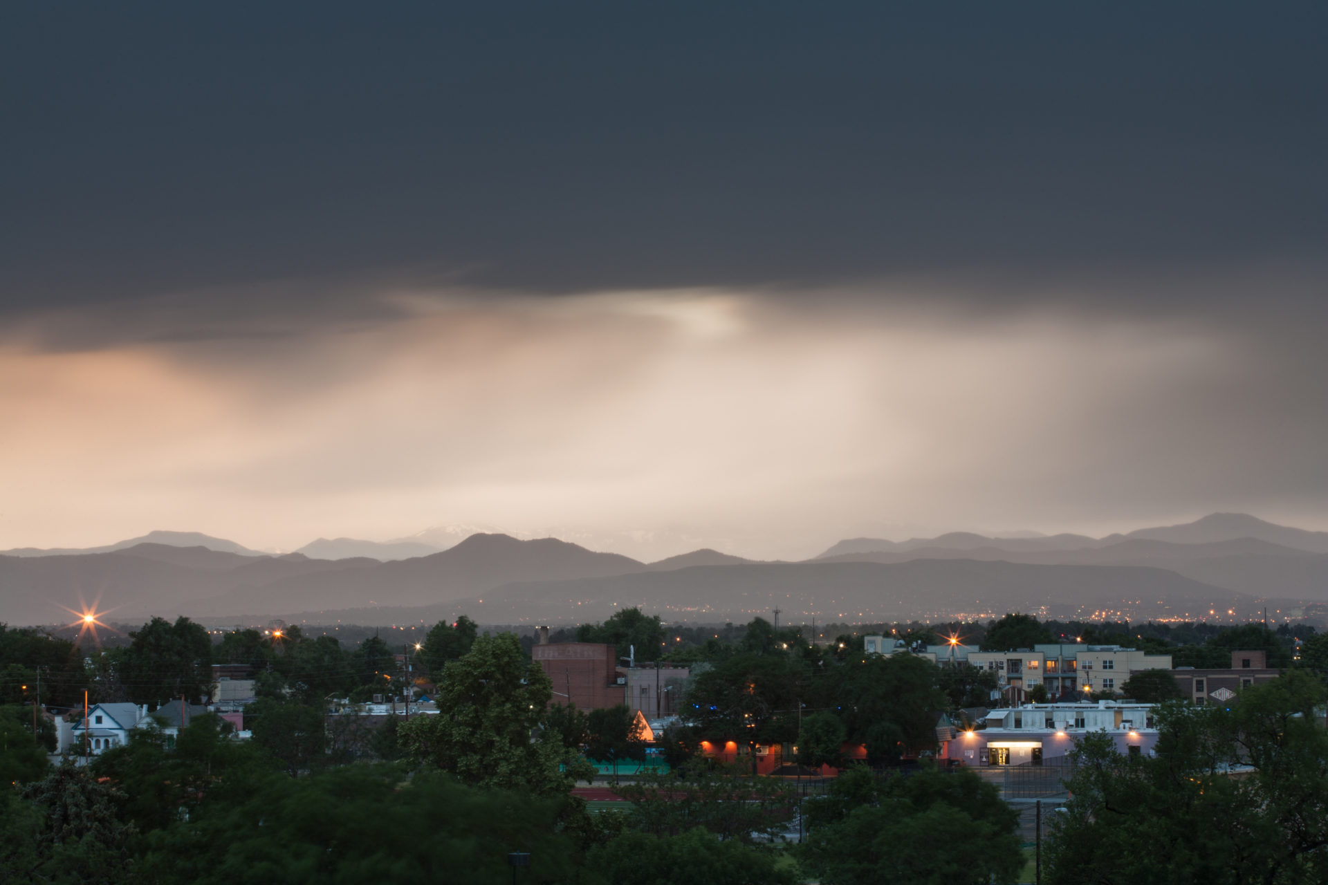 Mount Evans obscured at sunset - June 30, 2011