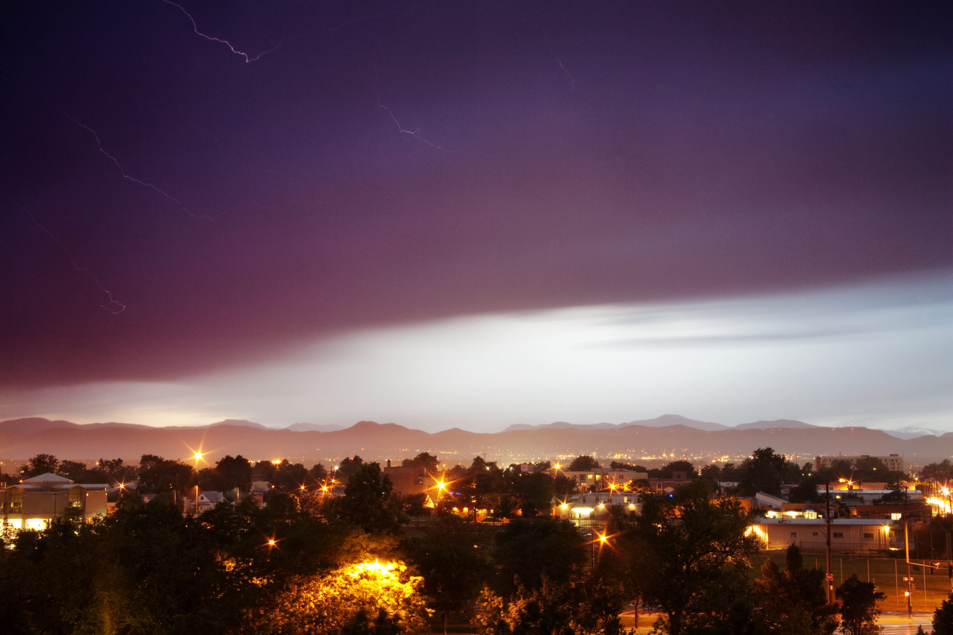 Mount Evans and lightning - June 30, 2011