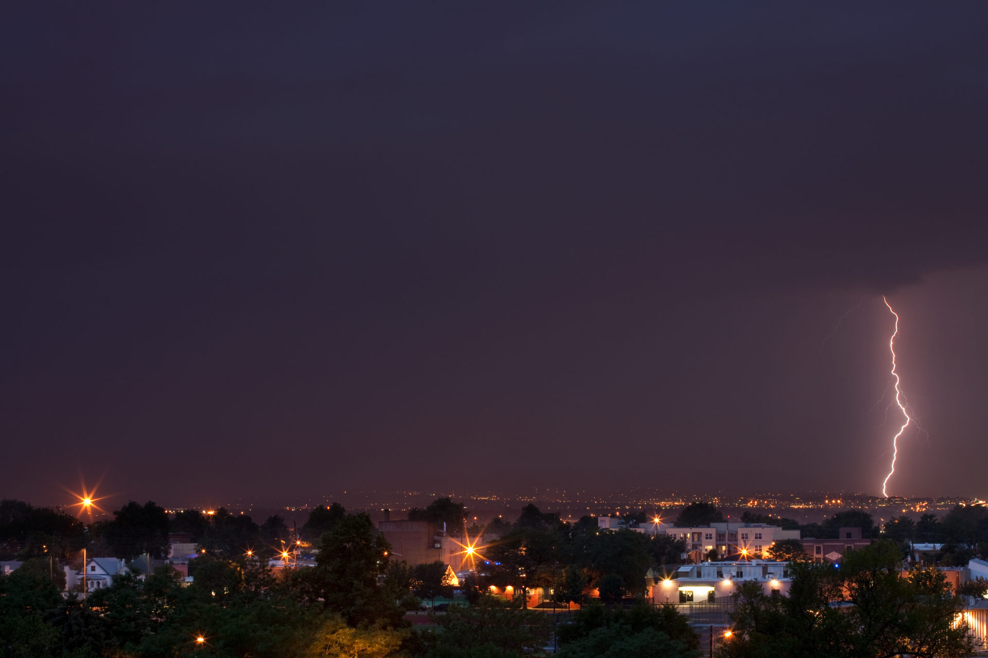 Mount Evans obscured with lightning - July 12, 2011