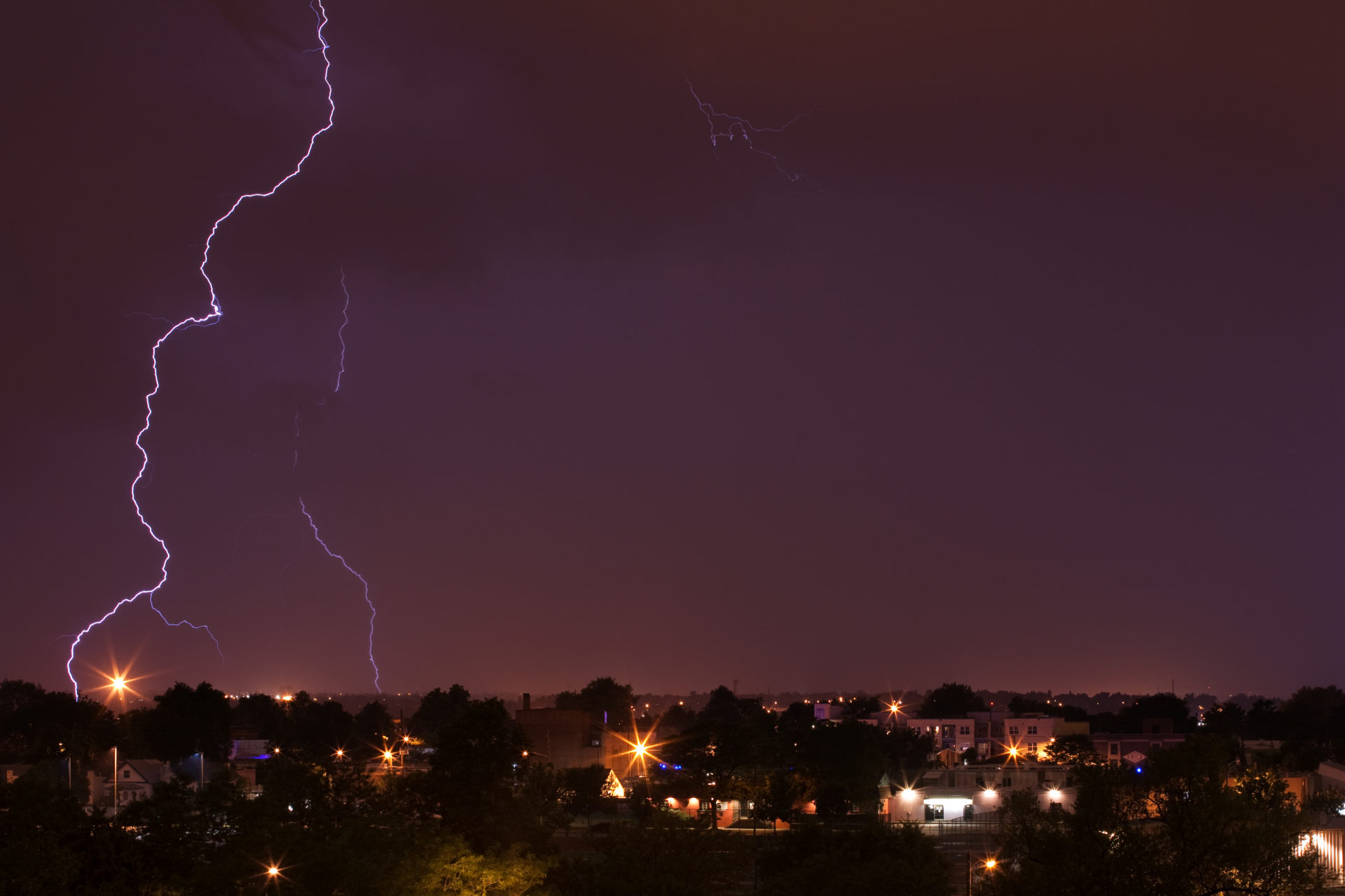 Mount Evans obscured with lightning - July 12, 2011