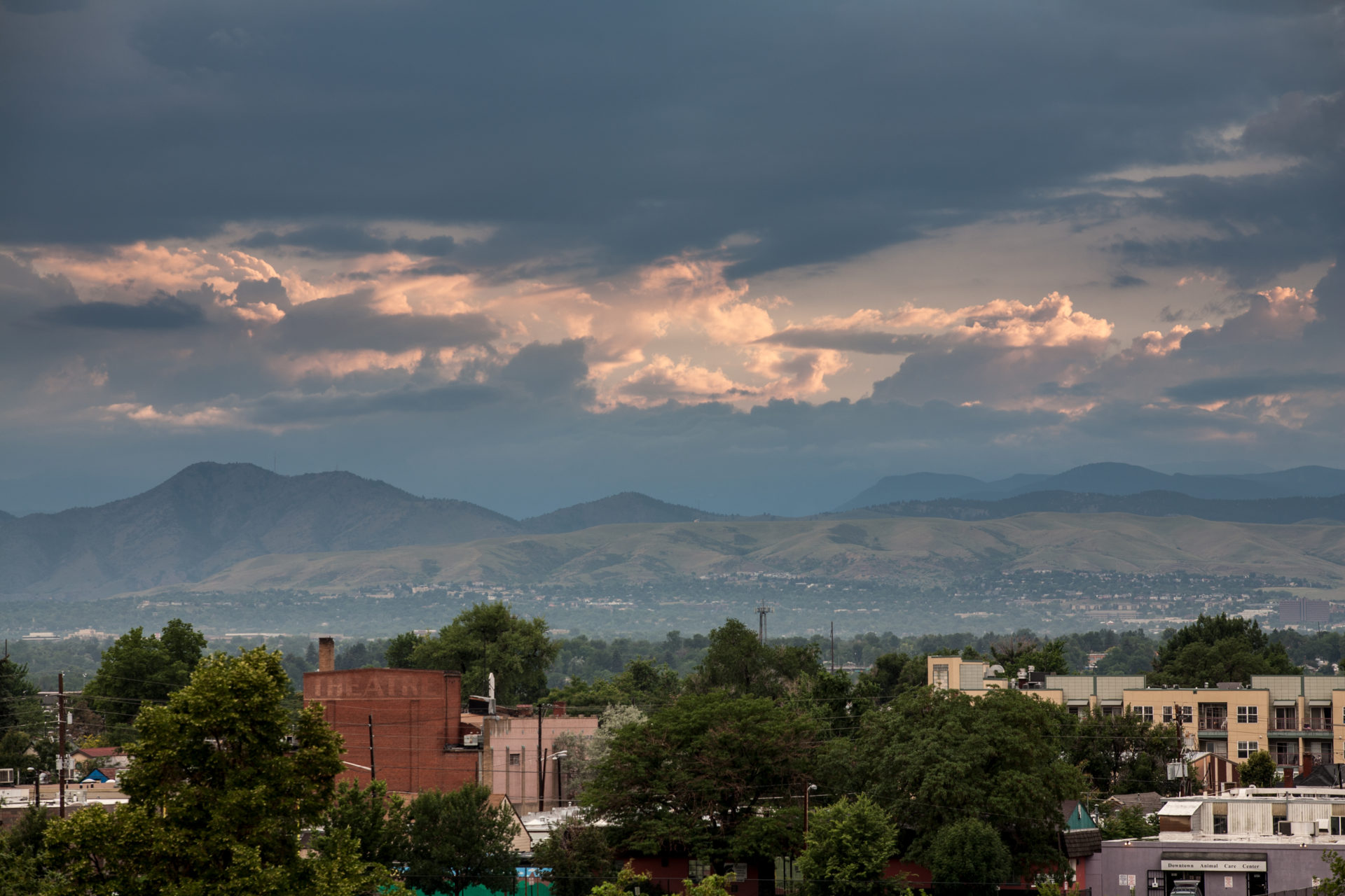 Mount Evans obscured at sunset - July 13, 2011